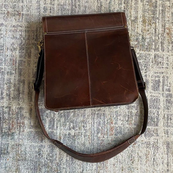 Vintage Pelle Studio brown leather messenger bag/satchel - Picture 4 of 12